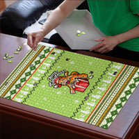 Funny Cat Merry Christmas Puzzle Xmas Holiday Patterns - Wonder Print Shop