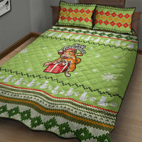 Funny Cat Merry Christmas Quilt Bed Set Xmas Holiday Patterns - Wonder Print Shop