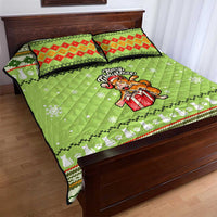 Funny Cat Merry Christmas Quilt Bed Set Xmas Holiday Patterns - Wonder Print Shop
