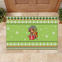 Funny Cat Merry Christmas Rubber Doormat Xmas Holiday Patterns - Wonder Print Shop