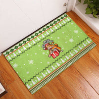 Funny Cat Merry Christmas Rubber Doormat Xmas Holiday Patterns - Wonder Print Shop