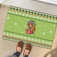 Funny Cat Merry Christmas Rubber Doormat Xmas Holiday Patterns - Wonder Print Shop