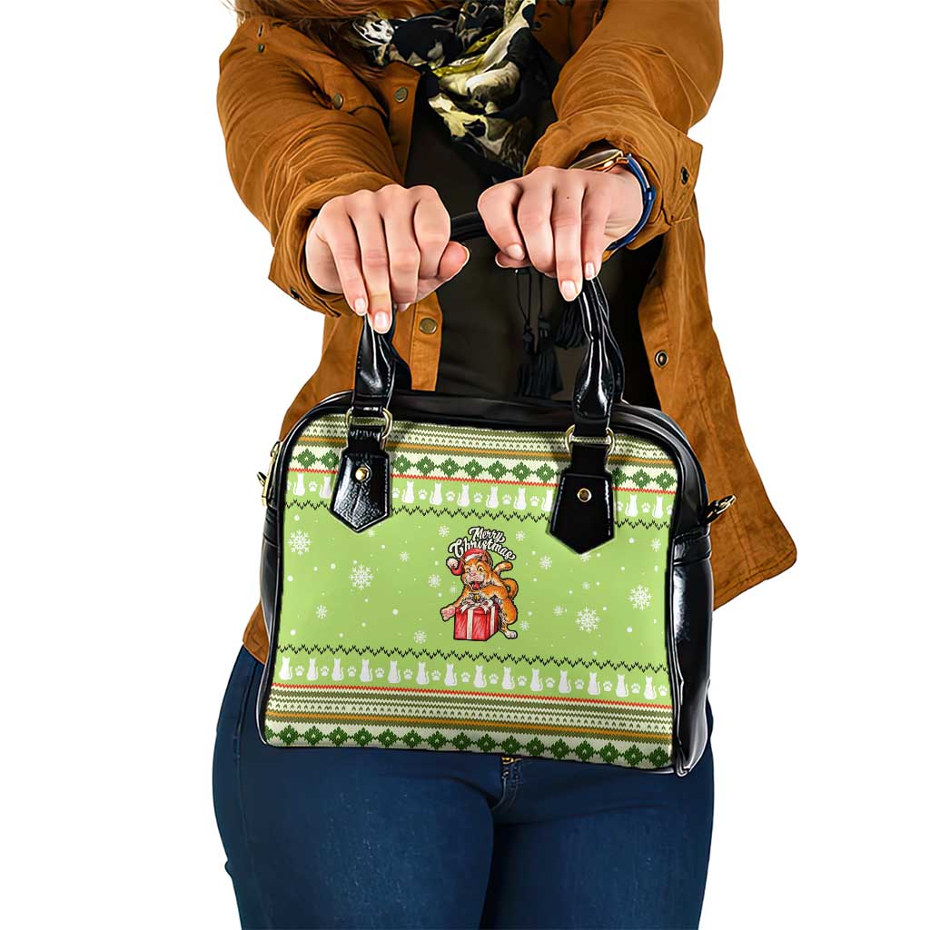 Funny Cat Merry Christmas Shoulder Handbag Xmas Holiday Patterns - Wonder Print Shop