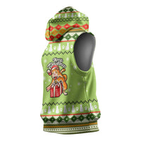 Funny Cat Merry Christmas Sleeveless Hoodie Xmas Holiday Patterns - Wonder Print Shop