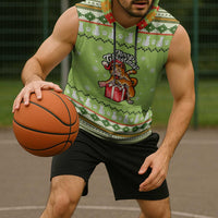 Funny Cat Merry Christmas Sleeveless Hoodie Xmas Holiday Patterns - Wonder Print Shop