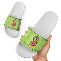 Funny Cat Merry Christmas Slide Sandals Xmas Holiday Patterns - Wonder Print Shop