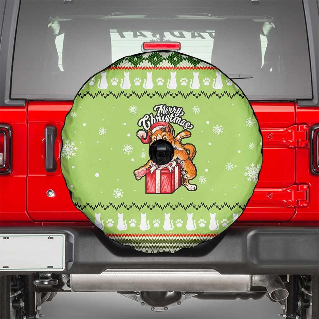 Funny Cat Merry Christmas Spare Tire Cover Xmas Holiday Patterns - Wonder Print Shop