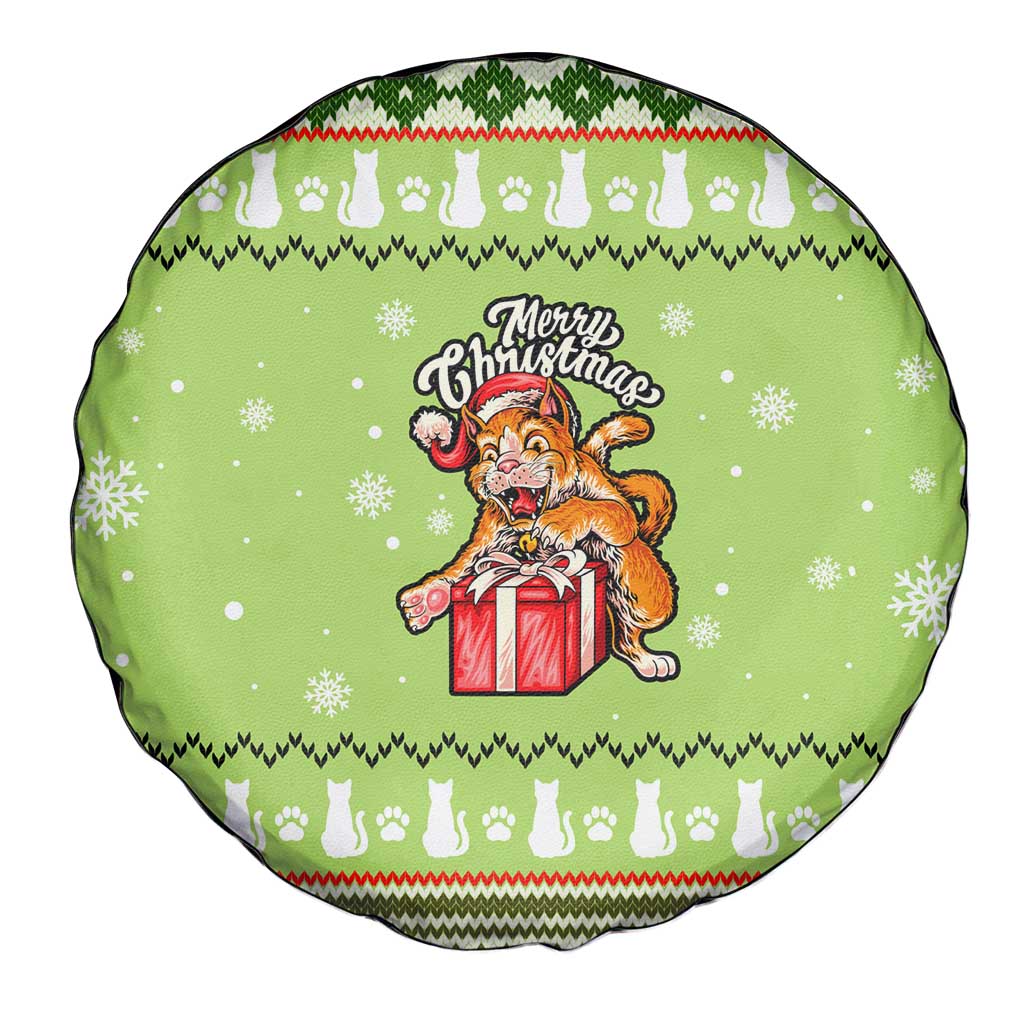 Funny Cat Merry Christmas Spare Tire Cover Xmas Holiday Patterns - Wonder Print Shop