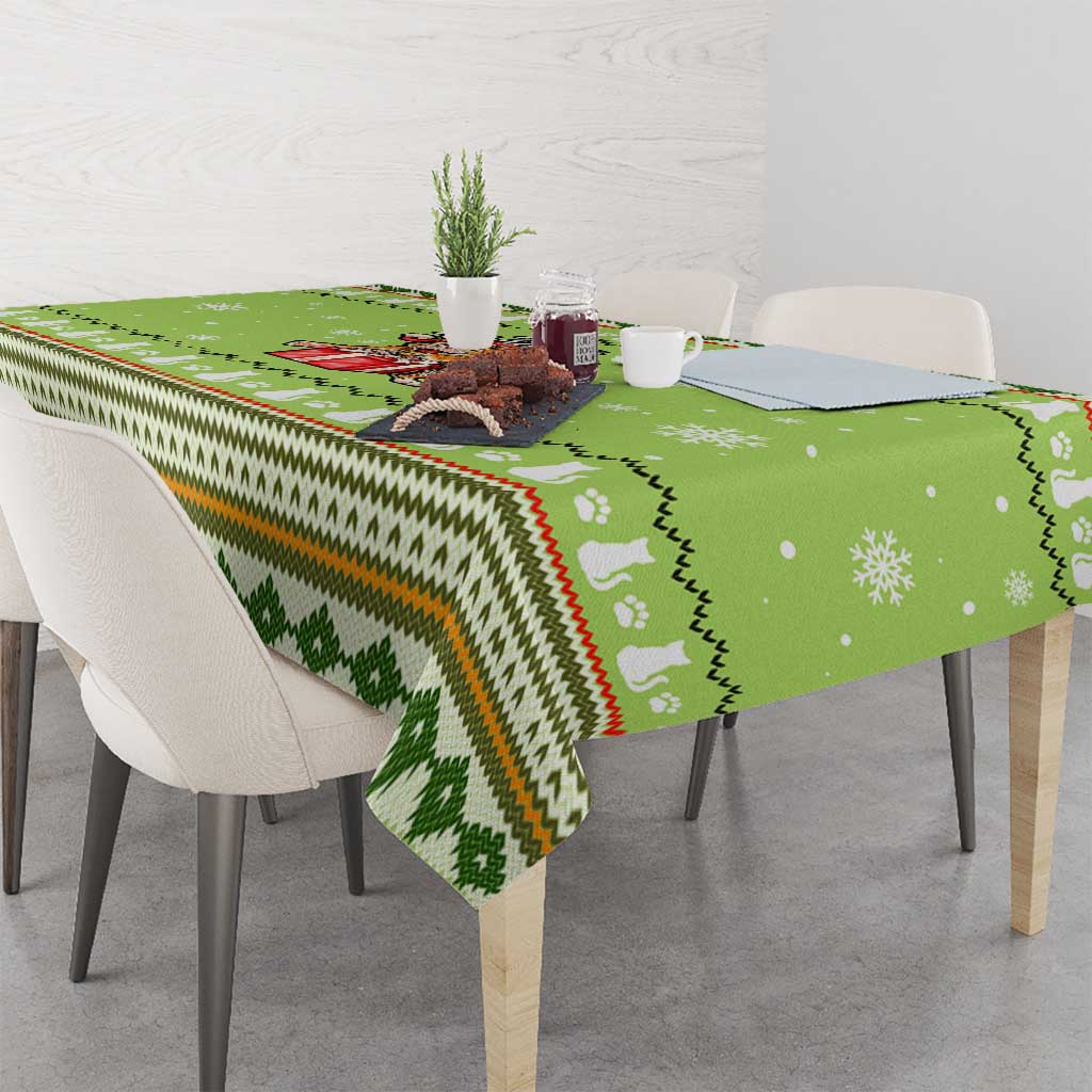 Funny Cat Merry Christmas Tablecloth Xmas Holiday Patterns - Wonder Print Shop