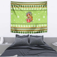 Funny Cat Merry Christmas Tapestry Xmas Holiday Patterns - Wonder Print Shop