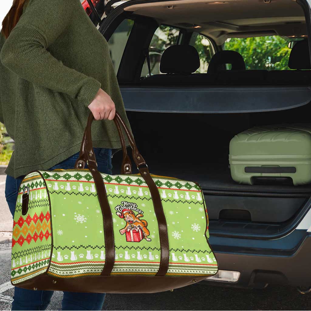 Funny Cat Merry Christmas Travel Bag Xmas Holiday Patterns - Wonder Print Shop
