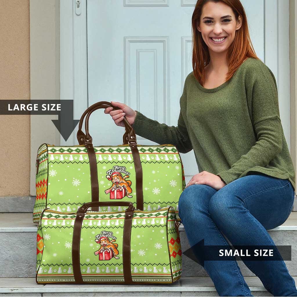 Funny Cat Merry Christmas Travel Bag Xmas Holiday Patterns - Wonder Print Shop
