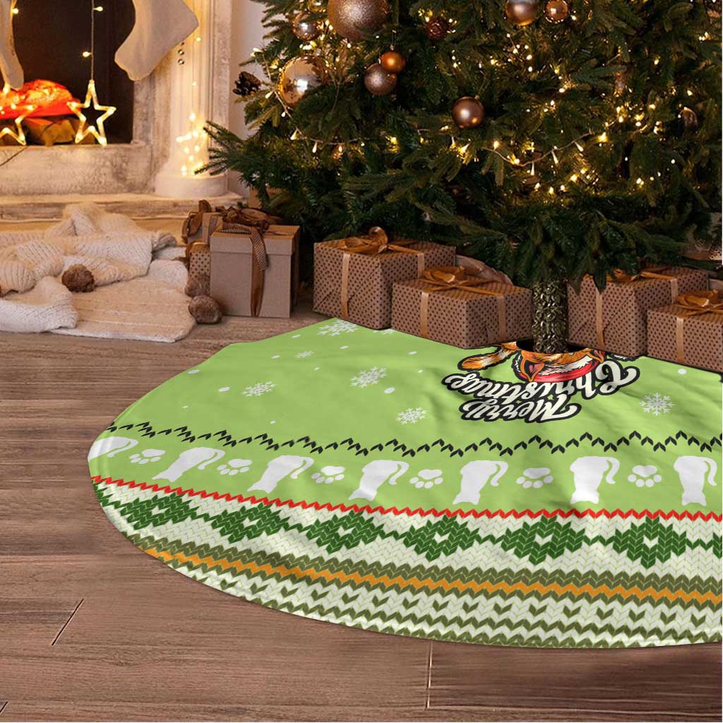 Funny Cat Merry Christmas Tree Skirt Xmas Holiday Patterns - Wonder Print Shop