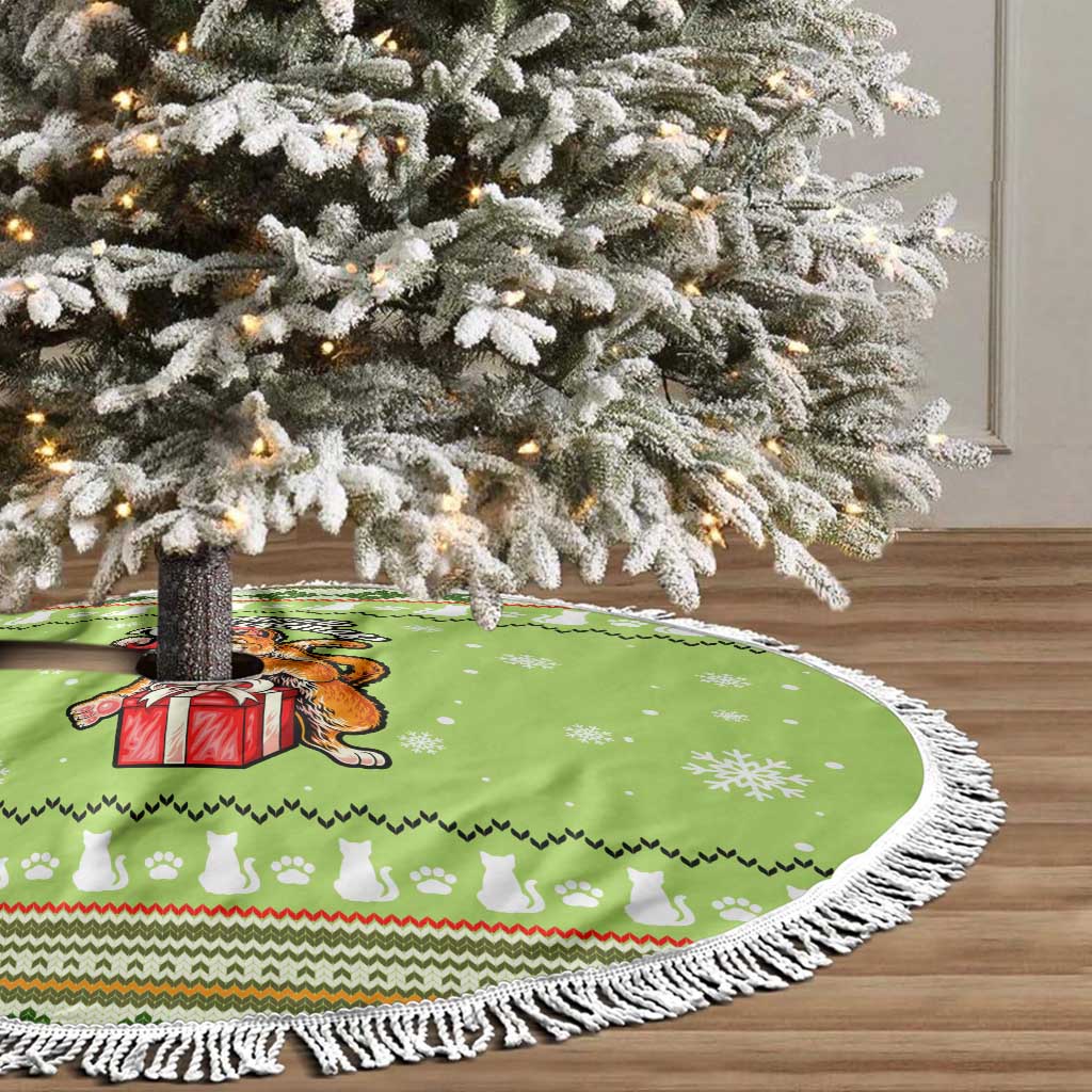 Funny Cat Merry Christmas Tree Skirt Xmas Holiday Patterns - Wonder Print Shop