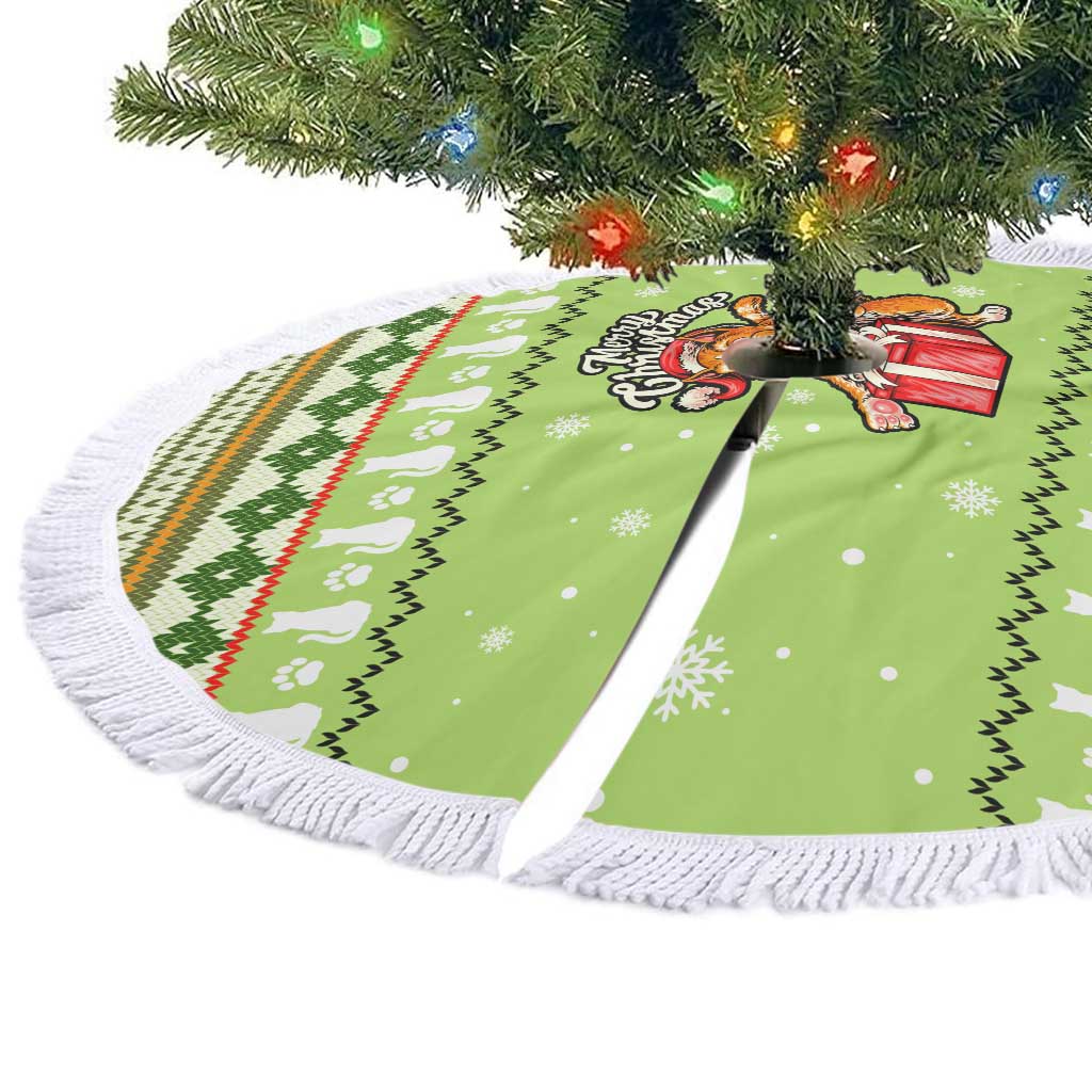 Funny Cat Merry Christmas Tree Skirt Xmas Holiday Patterns - Wonder Print Shop