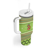 Funny Cat Merry Christmas Tumbler With Handle Xmas Holiday Patterns - Wonder Print Shop