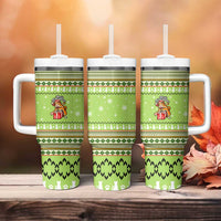 Funny Cat Merry Christmas Tumbler With Handle Xmas Holiday Patterns - Wonder Print Shop