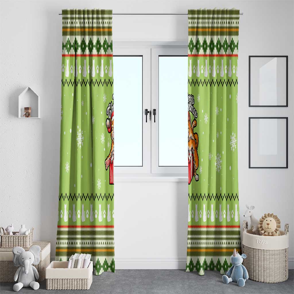 Funny Cat Merry Christmas Window Curtain Xmas Holiday Patterns - Wonder Print Shop