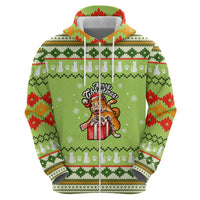Funny Cat Merry Christmas Zip Hoodie Xmas Holiday Patterns - Wonder Print Shop