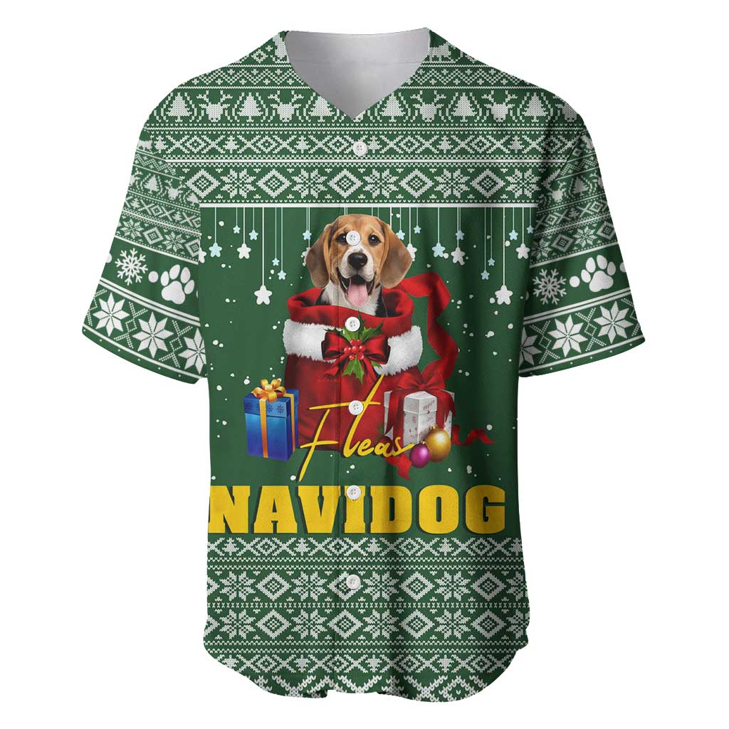 Funny Christmas Gift Beagle Christmas Baseball Jersey Xmas Holiday Patterns - Wonder Print Shop