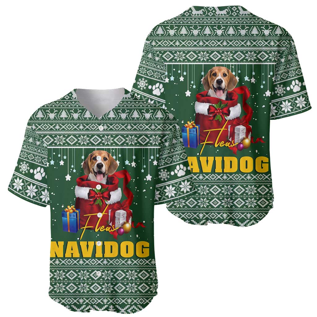Funny Christmas Gift Beagle Christmas Baseball Jersey Xmas Holiday Patterns - Wonder Print Shop