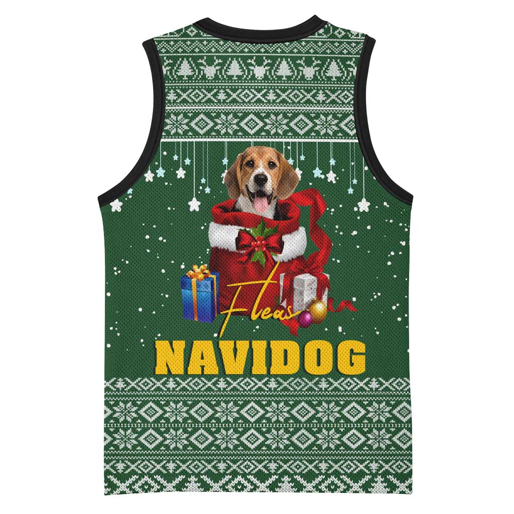 Funny Christmas Gift Beagle Christmas Basketball Jersey Xmas Holiday Patterns - Wonder Print Shop