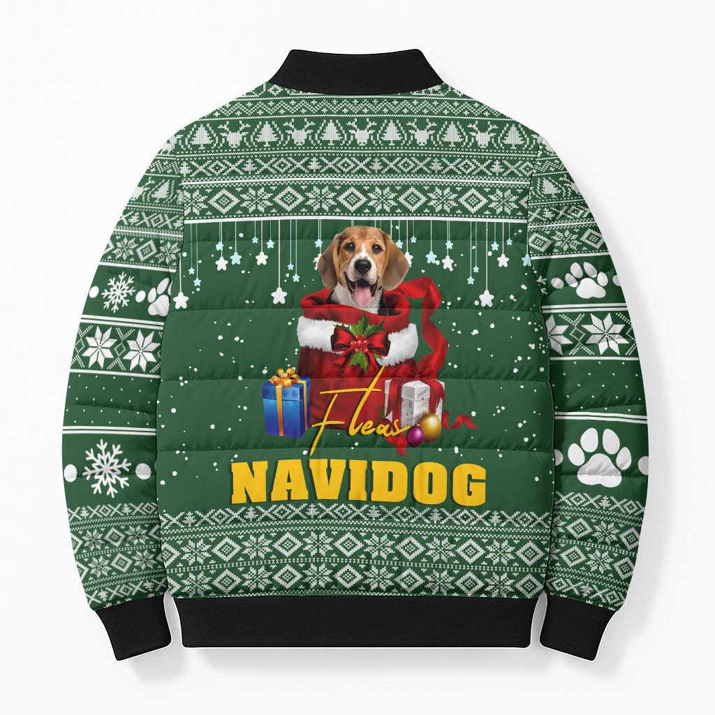 Funny Christmas Gift Beagle Christmas Bomber Puffer Jacket Xmas Holiday Patterns - Wonder Print Shop