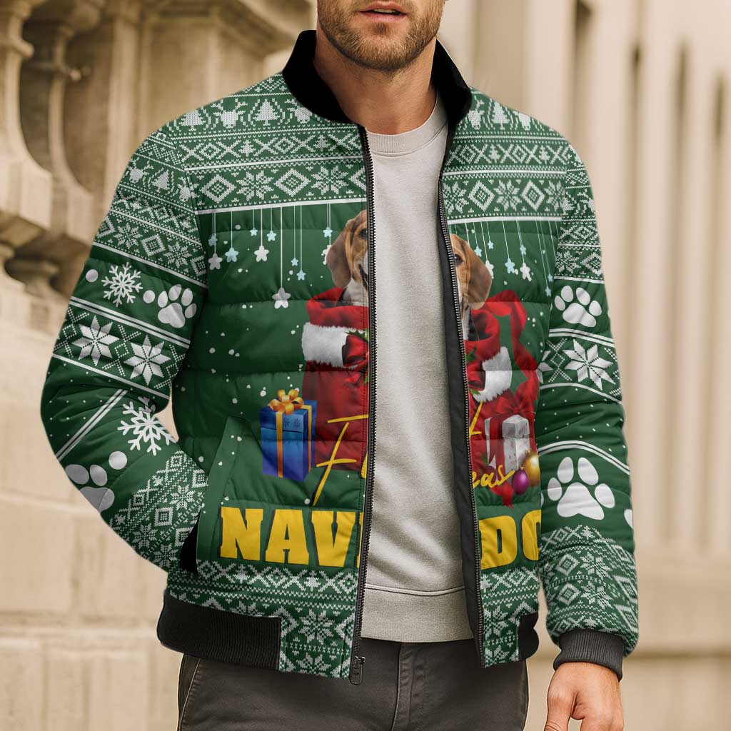 Funny Christmas Gift Beagle Christmas Bomber Puffer Jacket Xmas Holiday Patterns - Wonder Print Shop