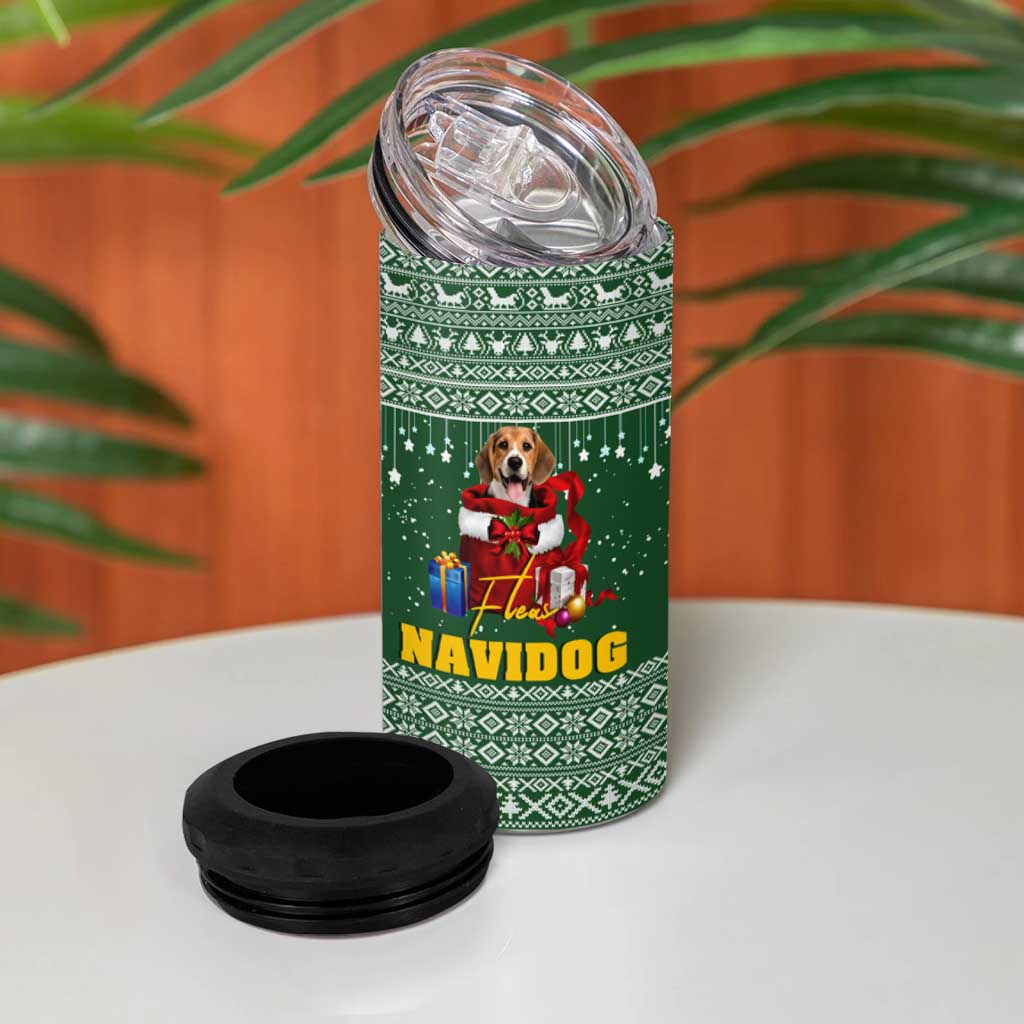 Funny Christmas Gift Beagle Christmas 4 in 1 Can Cooler Tumbler Xmas Holiday Patterns - Wonder Print Shop