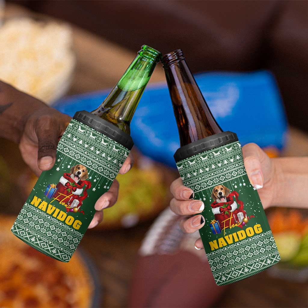 Funny Christmas Gift Beagle Christmas 4 in 1 Can Cooler Tumbler Xmas Holiday Patterns - Wonder Print Shop