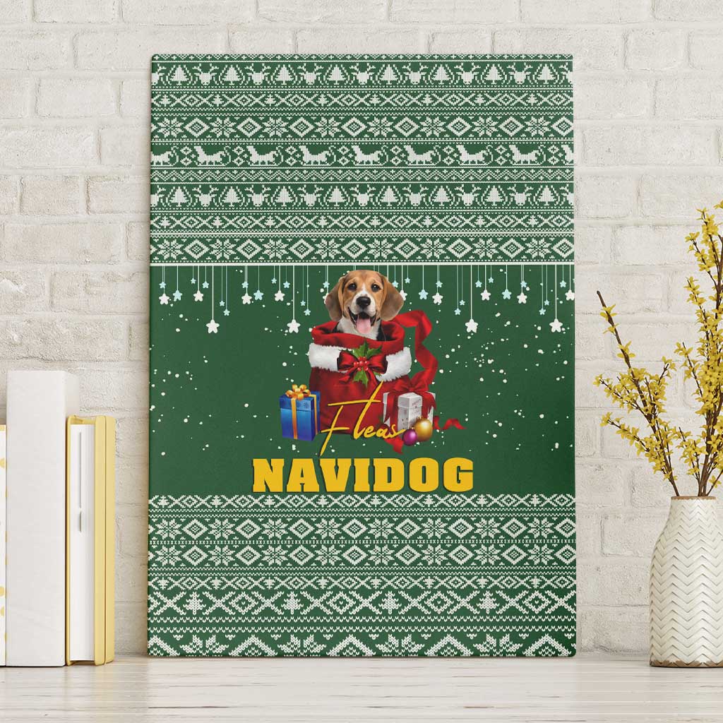 Funny Christmas Gift Beagle Christmas Canvas Wall Art Xmas Holiday Patterns - Wonder Print Shop