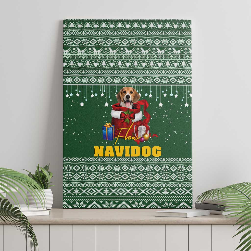 Funny Christmas Gift Beagle Christmas Canvas Wall Art Xmas Holiday Patterns - Wonder Print Shop