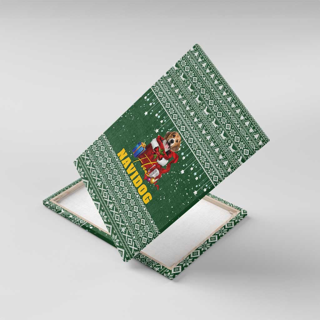 Funny Christmas Gift Beagle Christmas Canvas Wall Art Xmas Holiday Patterns - Wonder Print Shop