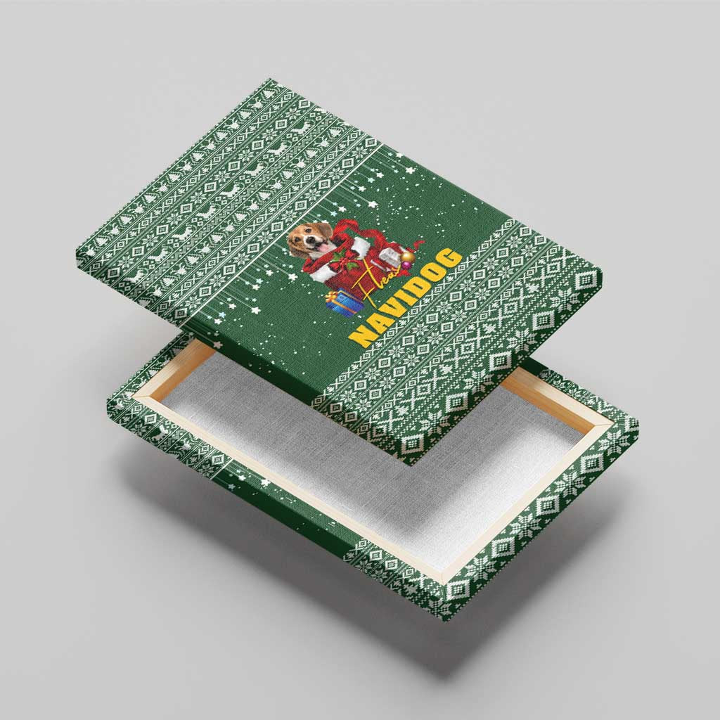 Funny Christmas Gift Beagle Christmas Canvas Wall Art Xmas Holiday Patterns - Wonder Print Shop