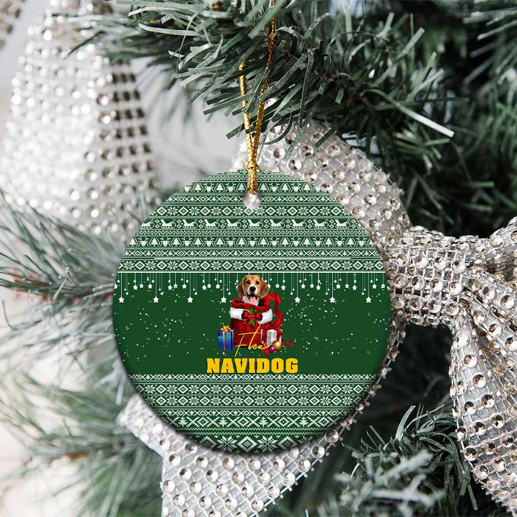 Funny Christmas Gift Beagle Christmas Ceramic Ornament Xmas Holiday Patterns - Wonder Print Shop