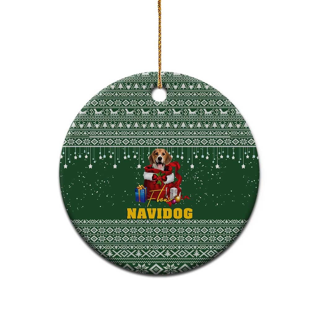 Funny Christmas Gift Beagle Christmas Ceramic Ornament Xmas Holiday Patterns - Wonder Print Shop