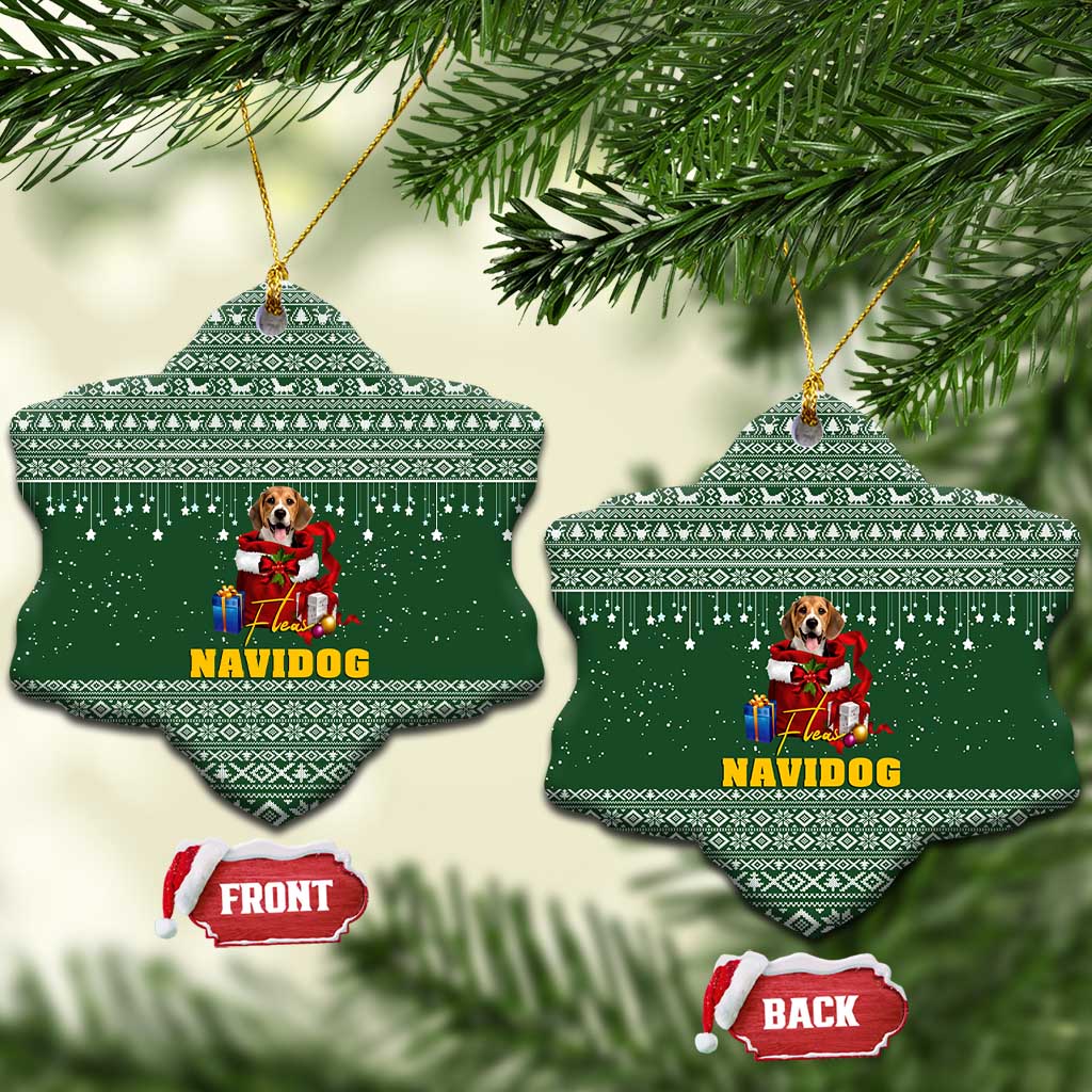 Funny Christmas Gift Beagle Christmas Ceramic Ornament Xmas Holiday Patterns - Wonder Print Shop