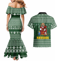Funny Christmas Gift Beagle Christmas Couples Matching Mermaid Dress and Hawaiian Shirt Xmas Holiday Patterns - Wonder Print Shop