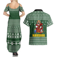 Funny Christmas Gift Beagle Christmas Couples Matching Summer Maxi Dress and Hawaiian Shirt Xmas Holiday Patterns - Wonder Print Shop