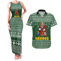Funny Christmas Gift Beagle Christmas Couples Matching Tank Maxi Dress and Hawaiian Shirt Xmas Holiday Patterns - Wonder Print Shop