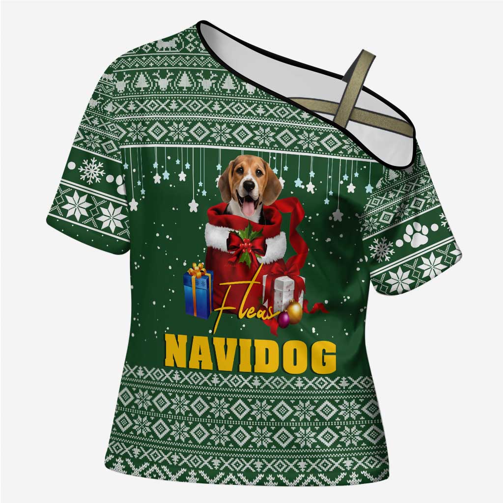 Funny Christmas Gift Beagle Christmas Cross Shoulder Shirt Xmas Holiday Patterns - Wonder Print Shop