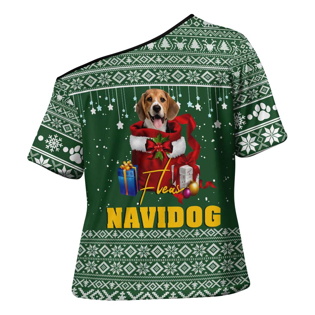 Funny Christmas Gift Beagle Christmas Cross Shoulder Shirt Xmas Holiday Patterns - Wonder Print Shop