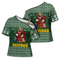 Funny Christmas Gift Beagle Christmas Cross Shoulder Shirt Xmas Holiday Patterns - Wonder Print Shop