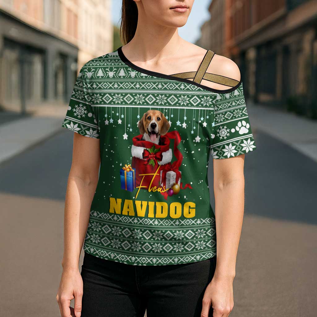 Funny Christmas Gift Beagle Christmas Cross Shoulder Shirt Xmas Holiday Patterns - Wonder Print Shop