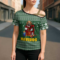 Funny Christmas Gift Beagle Christmas Cross Shoulder Shirt Xmas Holiday Patterns - Wonder Print Shop