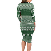 Funny Christmas Gift Beagle Christmas Family Matching Long Sleeve Bodycon Dress and Hawaiian Shirt Xmas Holiday Patterns - Wonder Print Shop