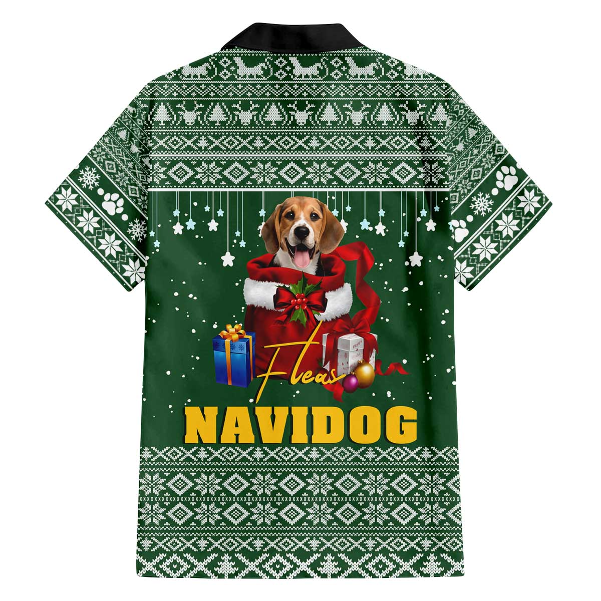 Funny Christmas Gift Beagle Christmas Family Matching Off The Shoulder Long Sleeve Dress and Hawaiian Shirt Xmas Holiday Patterns - Wonder Print Shop