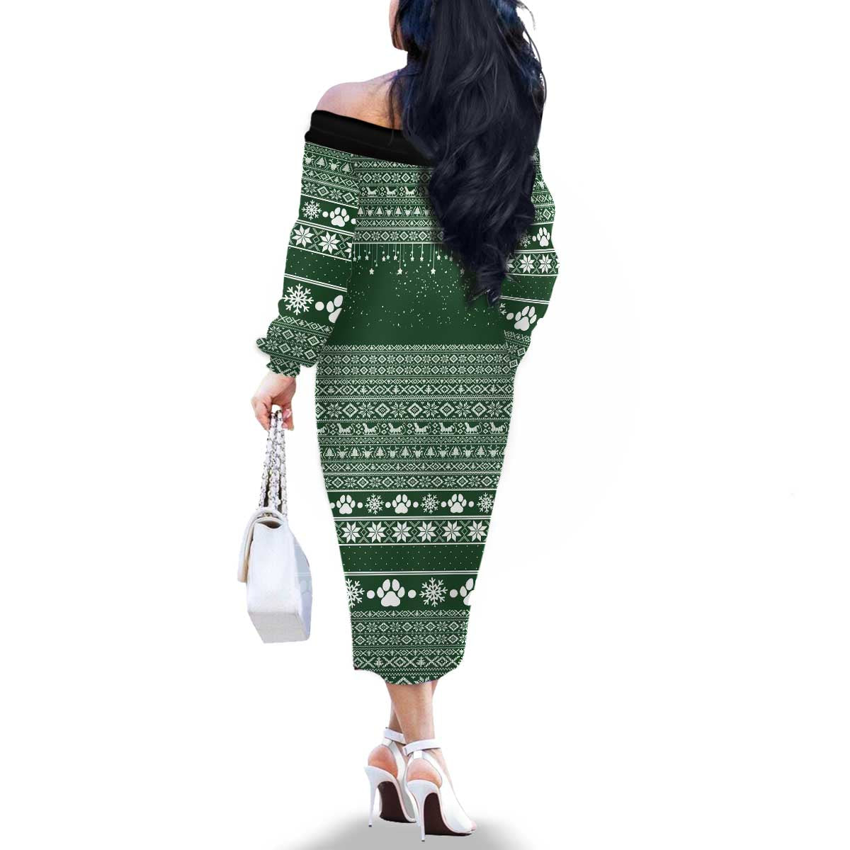 Funny Christmas Gift Beagle Christmas Family Matching Off The Shoulder Long Sleeve Dress and Hawaiian Shirt Xmas Holiday Patterns - Wonder Print Shop