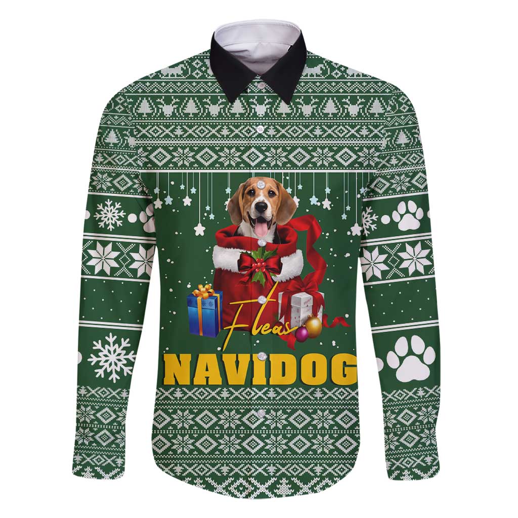 Funny Christmas Gift Beagle Christmas Family Matching Off Shoulder Maxi Dress and Hawaiian Shirt Xmas Holiday Patterns - Wonder Print Shop