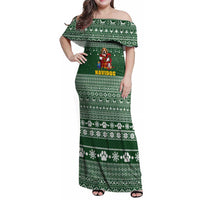 Funny Christmas Gift Beagle Christmas Family Matching Off Shoulder Maxi Dress and Hawaiian Shirt Xmas Holiday Patterns - Wonder Print Shop